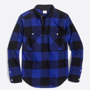J Crew Blue and Black Plaid Shirt